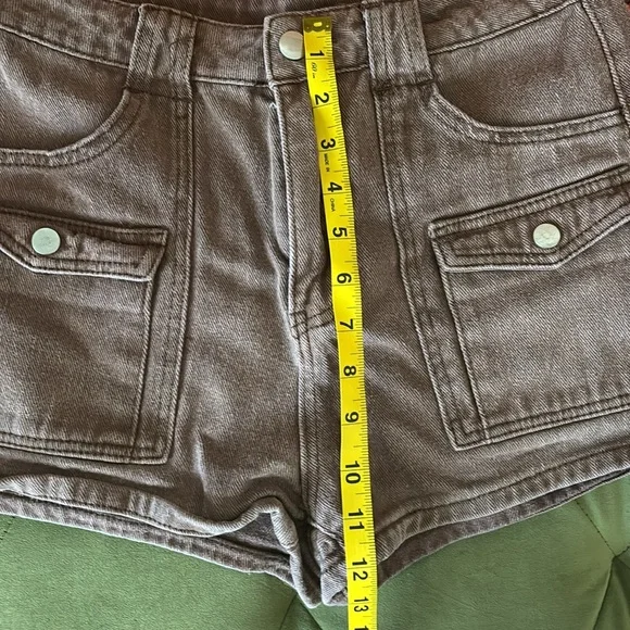 Brown High Waist Cargo Shorts - Picture 5 of 6
